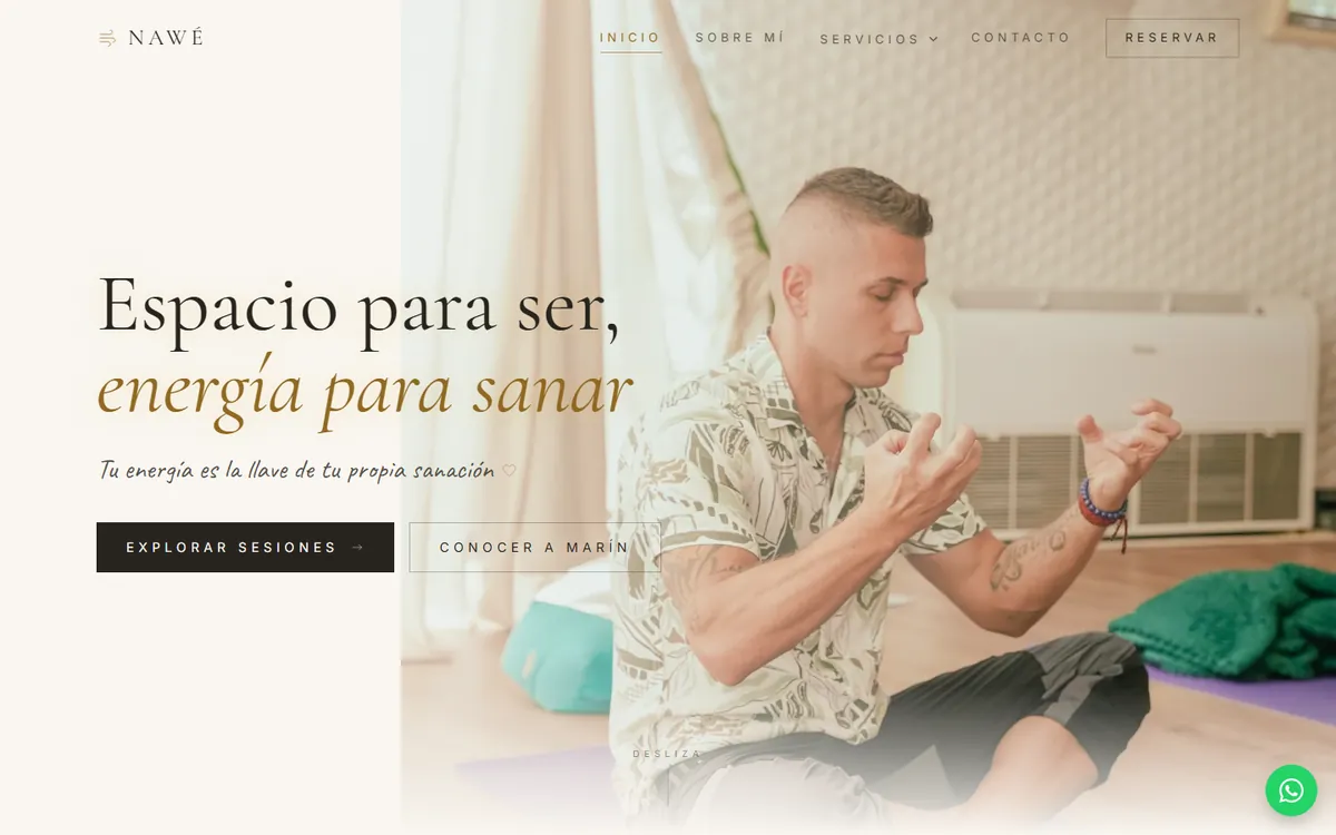 Página de inicio de la web de NAWÉ · El Hijo del Viento